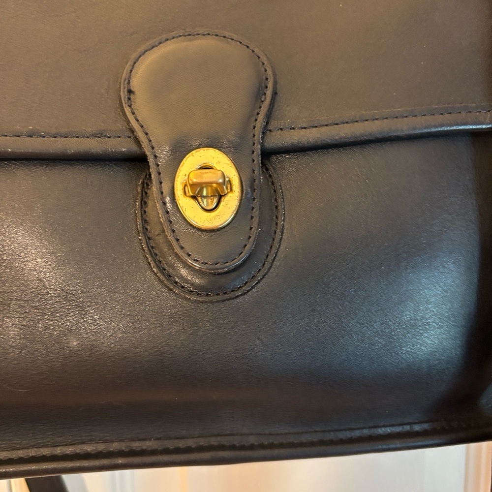 Coach Willis Black Leather Turnlock Top-Handle Shoulder Bag - Picture 3 of 12